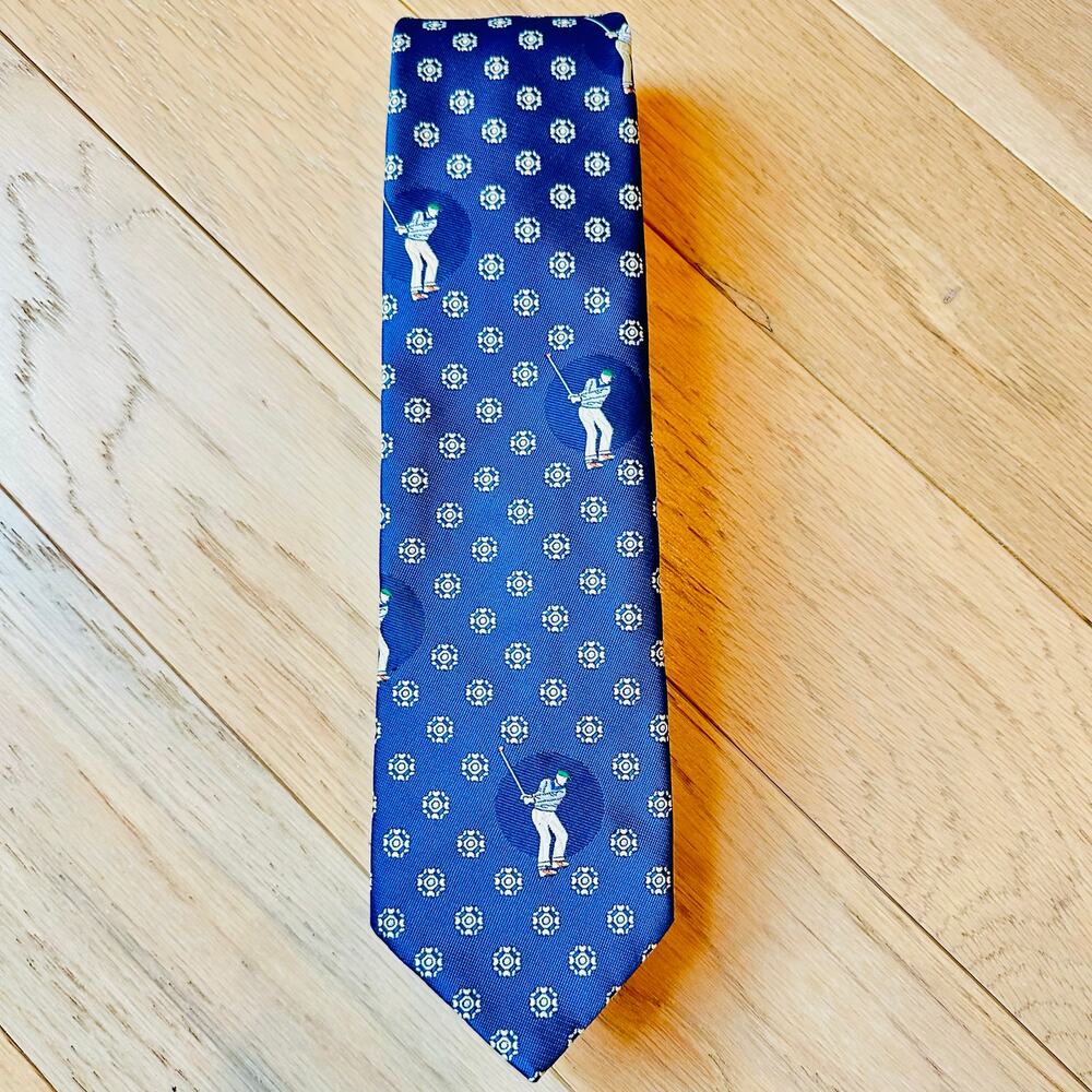 Vintage Liebert Navy Blue Golfer Necktie Men's